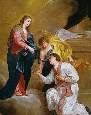 Valentin aux pieds de la Vierge